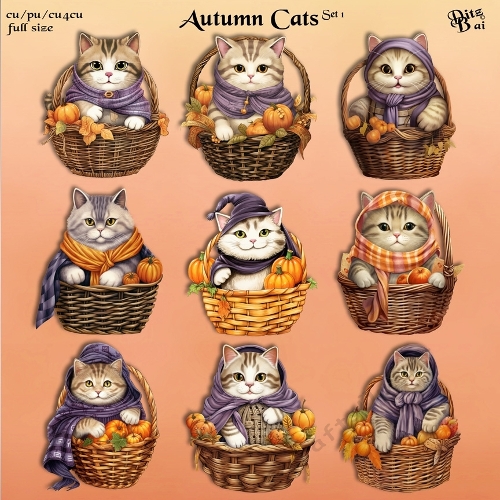 Autumn Cats Set 1