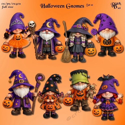 Halloween Gnomes Set 10