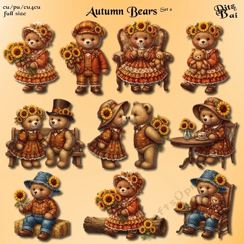 Autumn Bears Set 2