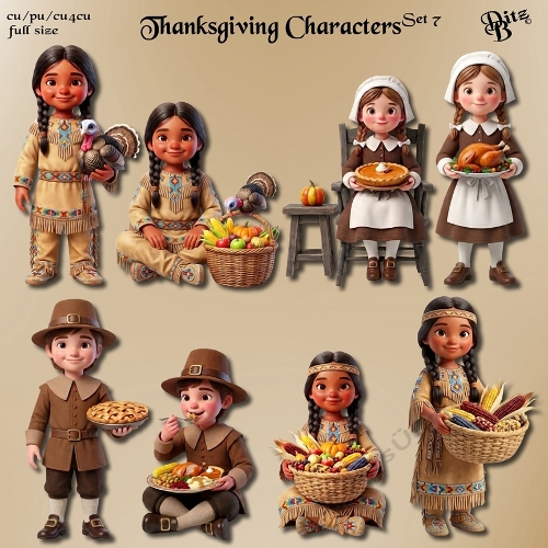 Thanksgiving Characters Set 7