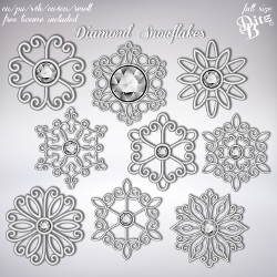 Diamond Snowflakes Set 1