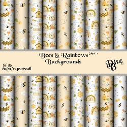 Bees & Rainbows Backgrounds Set 1