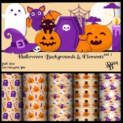 cup1395571_135210 - Halloween Backgrounds & Elements Set 1