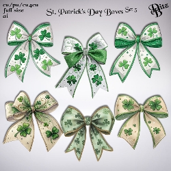 St. Patricks Day Bows Set 5