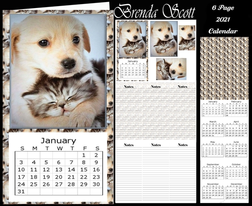 2021 Calendar - Cuddly Dog and Cat