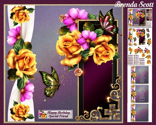 Vivid Roses and Butterflies