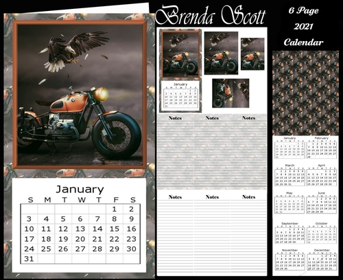 Eagle and Bike 2021 Calendar
