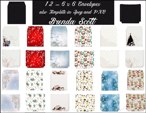 6 x 6 Christmas Envelopes