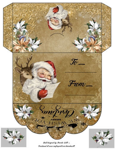 Santa Having a Chuckle Money Wallet or Gift Card Holder