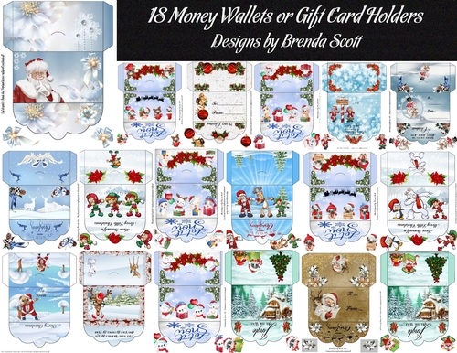 18 Money Wallets or Gift Card Holders 