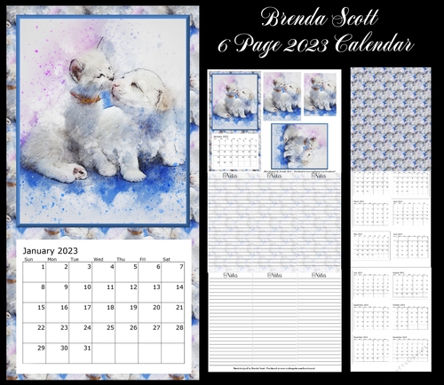 Water Color Cat and Dog - 2023 Calendar