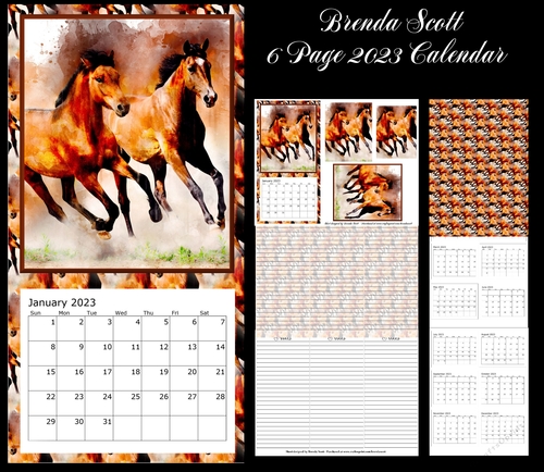 Water Color Horses - 2023 Calendar