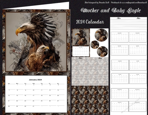 Mother and Baby Eagle - 2024 Calendar