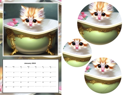 2024 Calendar - Playful Kitten