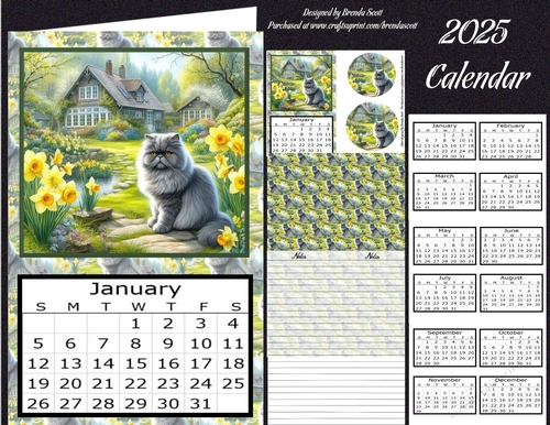 2025 Calendar Curious Cat