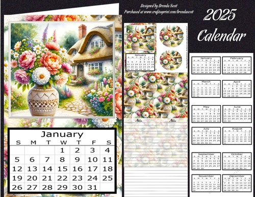 Vase of Floral 2025 Calendar
