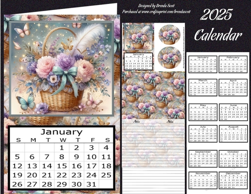 Basket of Flowers - 2025 Calendar