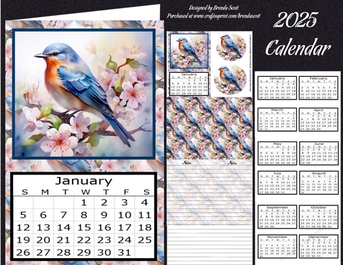Bird on Branch - 2025 Calendar