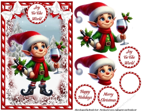 Elf Enjoying a Glass of Wine