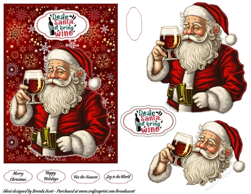 Dear Santa Just Bring Me Wine