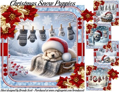 Christmas Snow Puppies