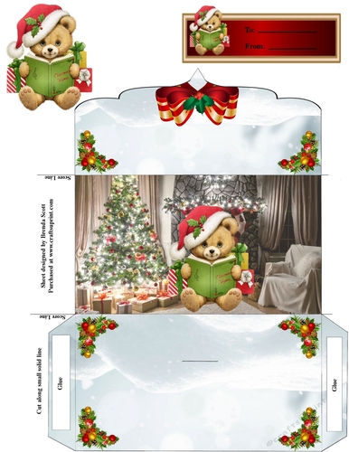 Beary Christmas money wallet or gift card holder