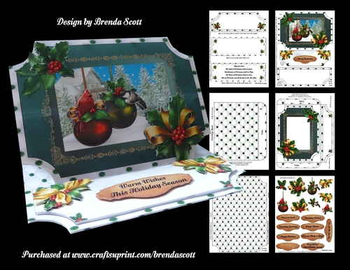Christmas Birds Easel Card