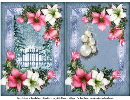  Holiday Amaryllis Blooms Card Toppers