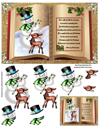 A Very Cute Snowman with Rudolph