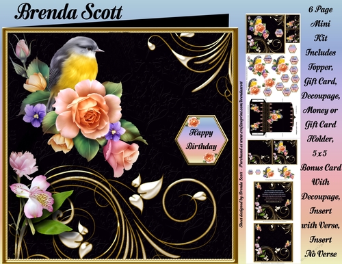 Elegant Black and Gold with Flowers