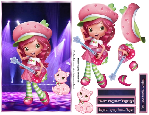Strawberry Shortcake Playing Guitar on stage with Custard Watching