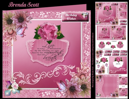 Pink Flowers and Butterflies