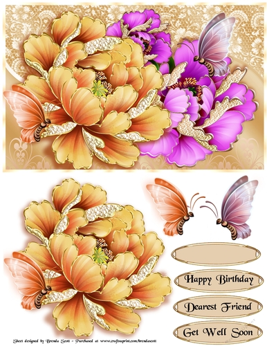 Beautiful Flowers with Butterflies
