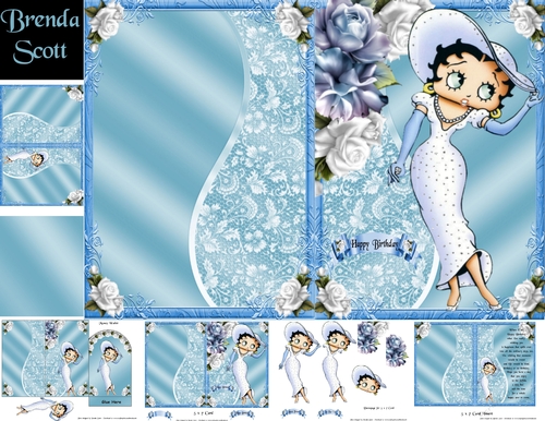 Betty Boop Looking Smart in a White Dress 5 x 7