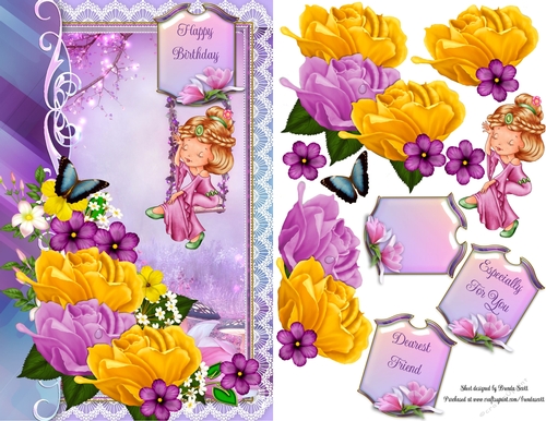  Floral and Lace Boarder