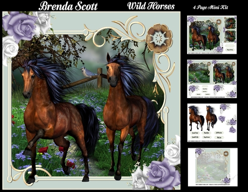 Wild Horses running in a Field