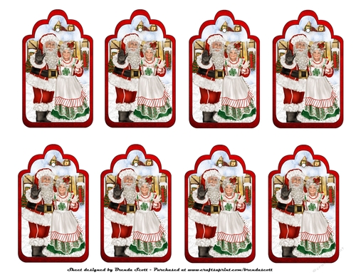 Mr and Mrs Santa Gift Tags