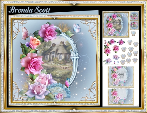 Scenic Cottage Surrounded by Roses