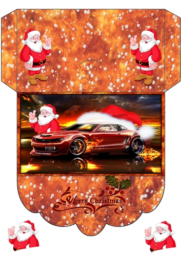 Flaming Car Money Wallet or Gift Card Holder