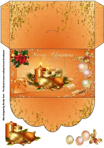 Golden Christmas Money Wallet or Gift Card Holder