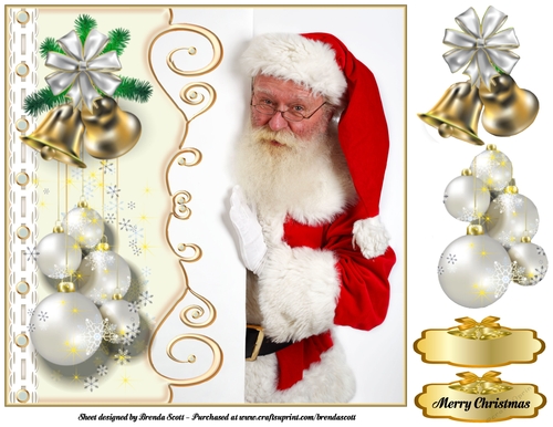 Santa Peeking Around The Corner