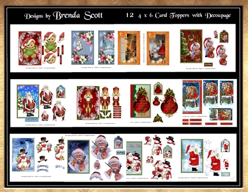 12 - 4 x 6 Card Topper with Decoupage