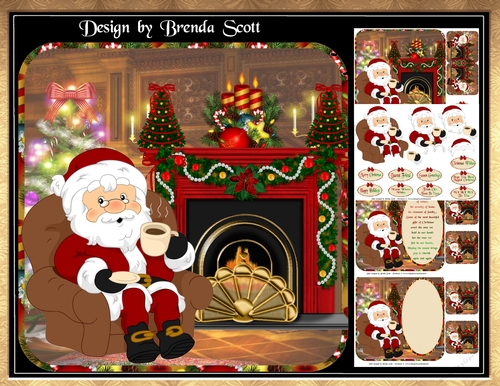 Santa Enjoying His Favorite Drink