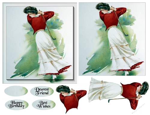 Vintage Lady Golfer