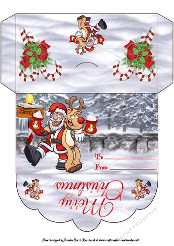 Santa and Rudolphy Enjoying a Cup of Hot Chocolate Holder