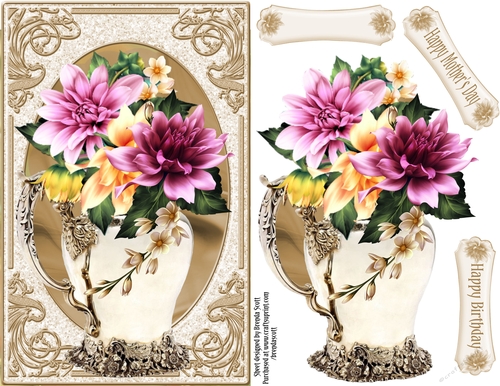 Pitcher of Beautiful Dahlias