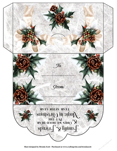 White Christmas Money Wallet, Gift Card Holder