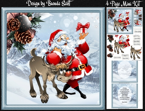 Santa Giving Rudolph His Gift