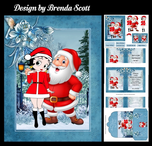 Betty and Santa with Matching Money Wallet or Gift Card Holder