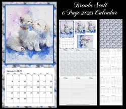 Water Color Cat and Dog - 2023 Calendar